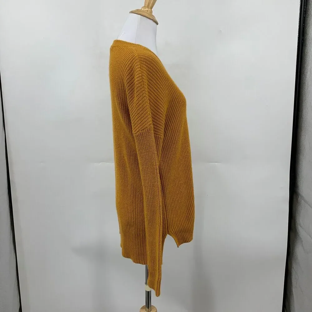 Madewell Sweater Womens XS‎ Extra Small Turmeric Thompson Pocket Pullover Boxy